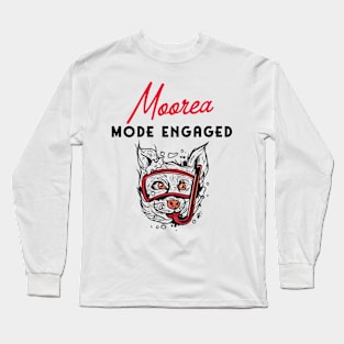 Moorea Mode Engaged Funny Dog Snorkeling Long Sleeve T-Shirt